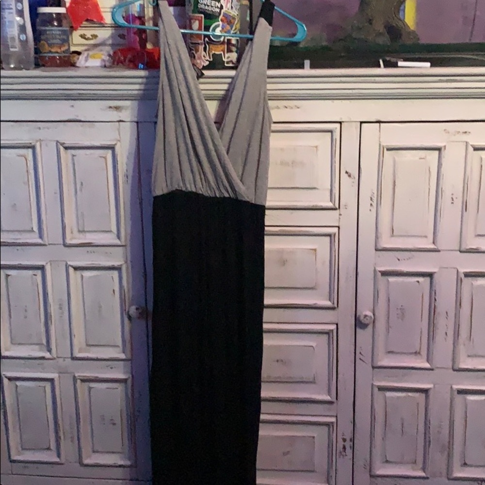 Long black and gray jumpsuit
